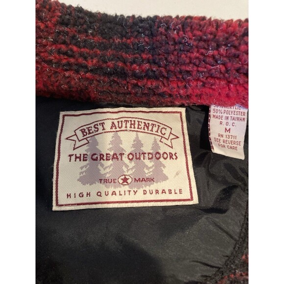 VTG The Great Outdoors Best Authentic Red/Black Check Jacket Size M #13711 - Picture 3 of 3